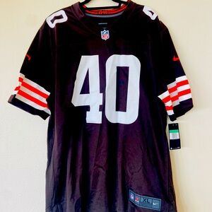 NWT Matthew Adams Cleveland Browns Nike Game Player Jersey - Brown #40 NFL